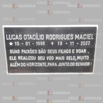 Placa em Alumínio Túmulo Jazigo Lápide Cemitério sem Foto para 1 Pessoa com Mensagem - Curz Sagrada Fotoporcelanas