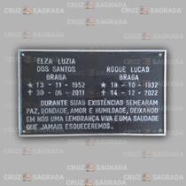 Placa em Alumínio Túmulo Jazigo Lápide Cemitério sem Foto para 2 Pessoas com Mensagem
