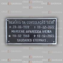 Placa em Alumínio Túmulo Jazigo Lápide Cemitério sem Foto para 2 Pessoas