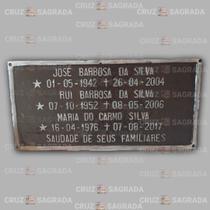 Placa em Alumínio Túmulo Jazigo Lápide Cemitério sem Foto para 3 Pessoas