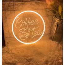 Placa em led cantinho do café, coffe - 30 cm