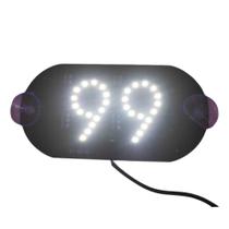 Placa Em Led Com Escrita 99 (Led Branco) Com Tomada Usb E Ventosa Para Vidro