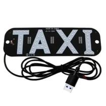 Placa Em Led Escrita Taxi Led Vermelho Tomada Usb E Ventosa