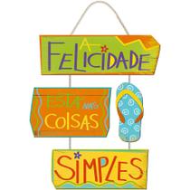 Placa Em Mdf - A Felicidade Está Nas Coisas Simples -27X40Cm