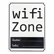 Placa Em Mdf Wi-fi Zone 15 X 20