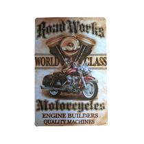 Placa em Metal Vintage de Motos 30 cm x 20 cm Moto 1