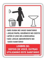 Placa em Poliestireno Regras p/ Banheiro Feminino 15x20cm