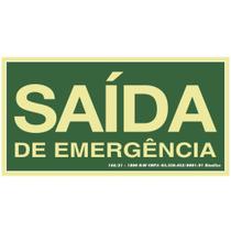 Placa em PVC Fotoluminescente 15x30cm Rota de Fuga Saída de Emergência Ref. 315AM - SINALIZE