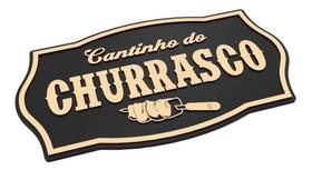 Placa Em Relevo Cantinho Do Churrasco Espeto 44x25cm