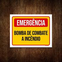 Placa Emergência Bomba Combate Incêndio 36x46