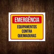 Placa Emergência Equipamento Queimaduras 18X23