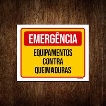 Placa Emergência Equipamento Queimaduras 36x46