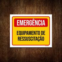 Placa Emergência Equipamento Ressuscitação 18x23