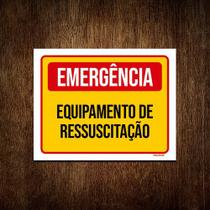 Placa Emergência Equipamento Ressuscitação 27x35