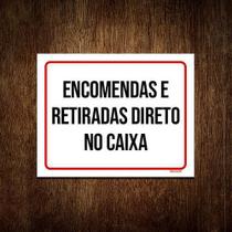 Placa Encomendas Retiradas Direto No Caixa 18x23 5un Placa Encomendas Retiradas Direto No Caixa 18x23 5un