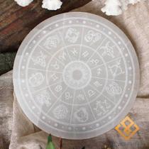 Placa energética dos Signos Selenita Pedra Natural Cristal