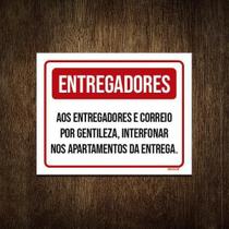 Placa Entregadores Correio Interfonar Apartamentos 18x23 3un
