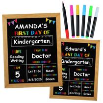 Placa escolar PETCEE First Day com giz líquido de madeira de 25x30cm