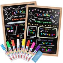 Placa escolar Stondino First/Last Day 16x12cm com 8 marcadores de giz