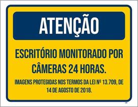 Placa Escritório Monitorada Câmeras 24 Horas 36X46