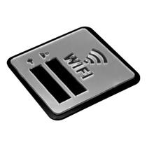Placa Espelhada Senha Wifi Display Acrílico Parede Balcão Plaquinha Internet Rede Café Comércio