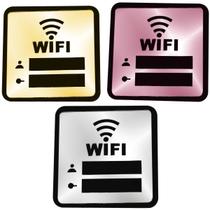 Placa Espelhada Senha Wifi Display Acrílico Parede Balcão Plaquinha Internet Rede Café Comércio