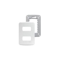 Placa Espelho 4x2 2 Mod Branca Miluz S3B77120 Com Suporte Placa Espelho 4x2 2 Mod Branca Miluz S3B77120 Com Suporte
