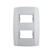 Placa Espelho 4x2 Para 2 Módulos C/ Suporte Linha Slim Ilumi