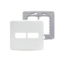 Placa Espelho 4x4 2 Mód Branca Miluz S3B77420 Com Suporte