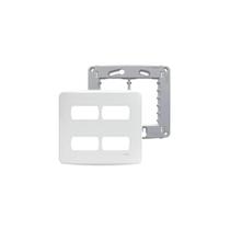 Placa Espelho 4x4 4 Mod Branca Miluz S3B77440 Com Suporte