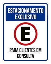 Placa Estacionamento Exclusivo Clientes Consulta 27X35