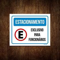 Placa Estacionamento Exclusivo Funcionários Nova 18x23cm 3un Placa Estacionamento Exclusivo Funcionários Nova 18x23cm 3un