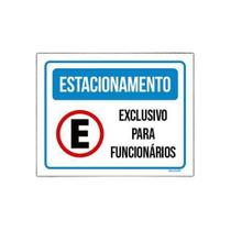 Placa Estacionamento Exclusivo Funcionários Nova 18x23cm 5un