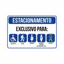 Placa Estacionamento Exclusivo Gestantes Idosos Especiais