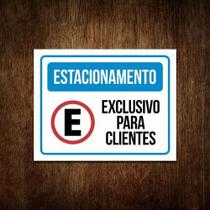 Placa Estacionamento Exclusivo Para Clientes (27X35)