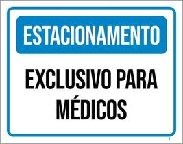 Placa Estacionamento Exclusivo Para Médicos 27X35