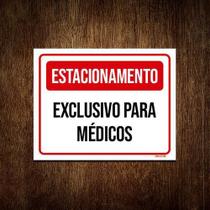 Placa Estacionamento Exclusivo Para Médicos 36X46