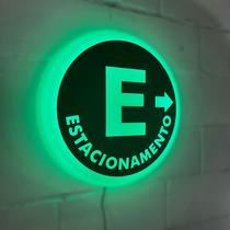 Placa Estacionamento Led Luminoso 50 cm RGB