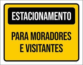 Placa Estacionamento Moradores Visitantes 18X23