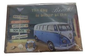 Placa Estilo Antiga Vintage Retro Metal Decor Usa Kombi Beac