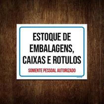 Placa Estoque Embalagens Caixas Rótulos 18x23cm 10un Placa Estoque Embalagens Caixas Rótulos 18x23cm 10un