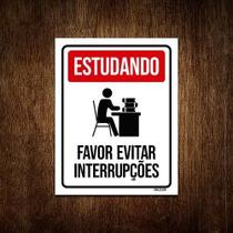 Placa Estudando Favor Evitar Interrupções 18X23