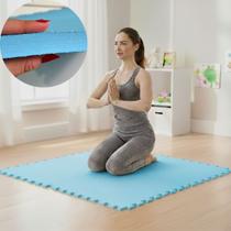 Placa EVA Unitária Tapete Infantil Piso Tatame 50x50cm 20mm Grosso Emborrachado Crianças Bebes Academia Exercícios Com Encaixe e Borda Acabamento