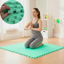 Placa EVA Unitária Tapete Infantil Piso Tatame 50x50cm 20mm Grosso Emborrachado Crianças Bebes Academia Exercícios Com Encaixe e Borda Acabamento