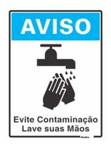 Placa Evite Contaminação Lave 15x20 Poliestireno - Sinalize
