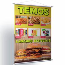 Placa Faixa Banner Temos Lanches - F SHOP