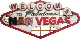 Placa Fallout New Vegas Relevo, Decoração Gamer 59cm