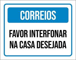 Placa Favor Interfonar Casa Desejada 18X23