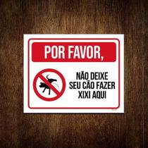 Placa Favor Não Deixe Seu Cão Fazer Xixi Aqui Nova 18x23 3un