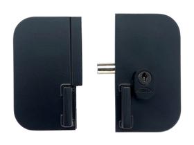 Placa Fechadura Central Blindex Arouca C/ Alça Cadeado Preto Placa Fechadura Central Blindex Arouca C/ Alça Cadeado Preto